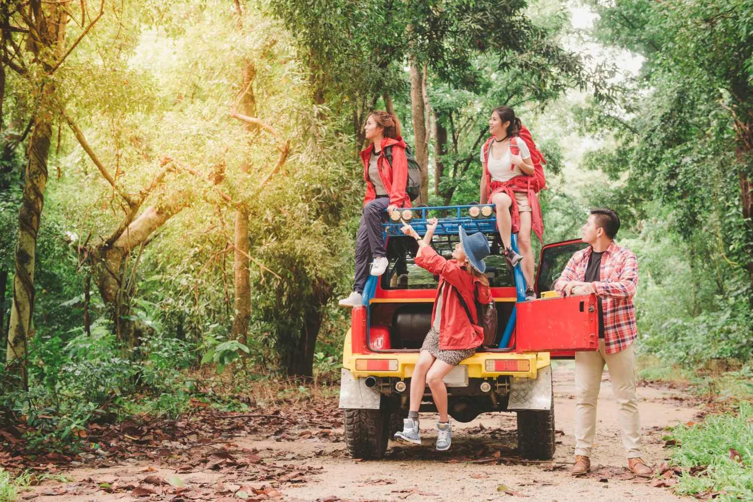 Safari casual hipster camping off morning Safari casual hipster camping off morning